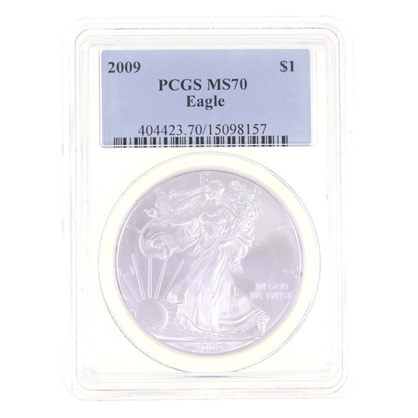 2009 US .999 SILVER EAGLE $1 COIN PCGS MS 70