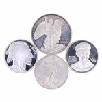 .999 SILVER BULLION 2 OZ & 1 OZ ROUNDS - LOT OF 4