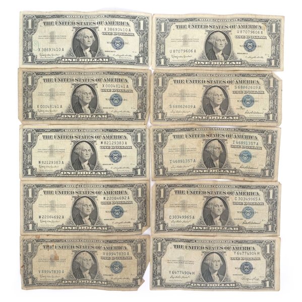 1935 & 1957 US $1 BLUE SEAL SILVER CERTIFICATE NOTES