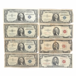 US SILVER CERTIFICATES & BANK NOTES - RED & BLUE SEAL