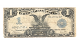 1899 US $1 BLACK EAGLE BLUE SEAL SILVER CERTIFICATE