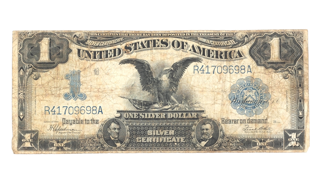 1899 US $1 BLACK EAGLE BLUE SEAL SILVER CERTIFICATE
