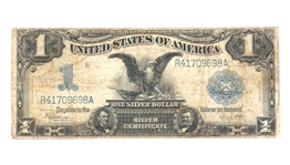 1899 US $1 BLACK EAGLE BLUE SEAL SILVER CERTIFICATE