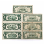 20TH C. US $2 & $5 RED SEAL BANK NOTES 