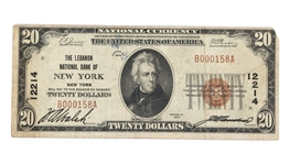 1929 US TYPE 1 $20 NATIONAL CURRENCY BROWN SEAL NOTE