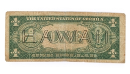 1935A US $1 SILVER CERTIFCATE BROWN SEAL HAWAII NOTE