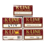 K-LINE O GAUGE TRAIN CARS - LOT OF 5