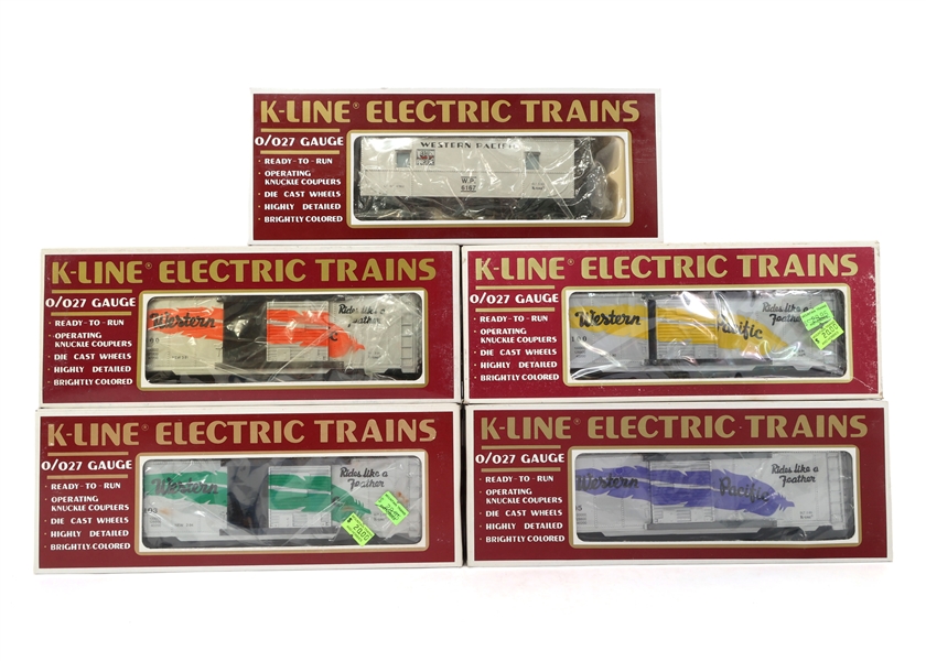 K-LINE O GAUGE TRAIN CARS - LOT OF 5