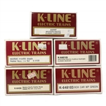 K-LINE O GAUGE TRAIN CARS - LOT OF 5