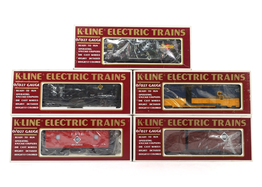 K-LINE O GAUGE TRAIN CARS - LOT OF 5