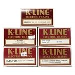 K-LINE O GAUGE TRAIN CARS - LOT OF 5