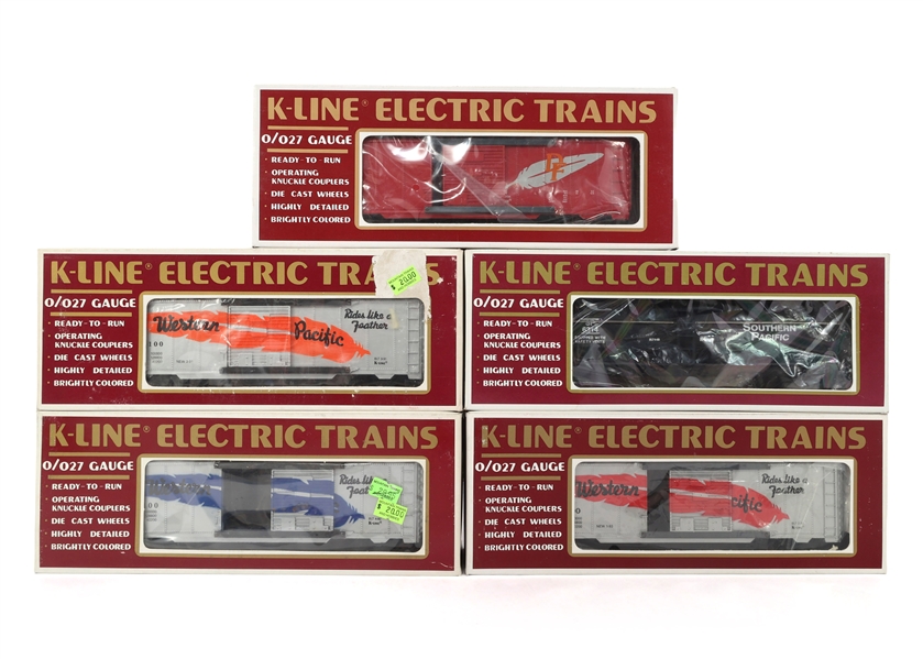 K-LINE O GAUGE TRAIN CARS - LOT OF 5