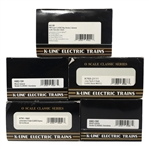 K-LINE O GAUGE TRAIN CARS - LOT OF 5