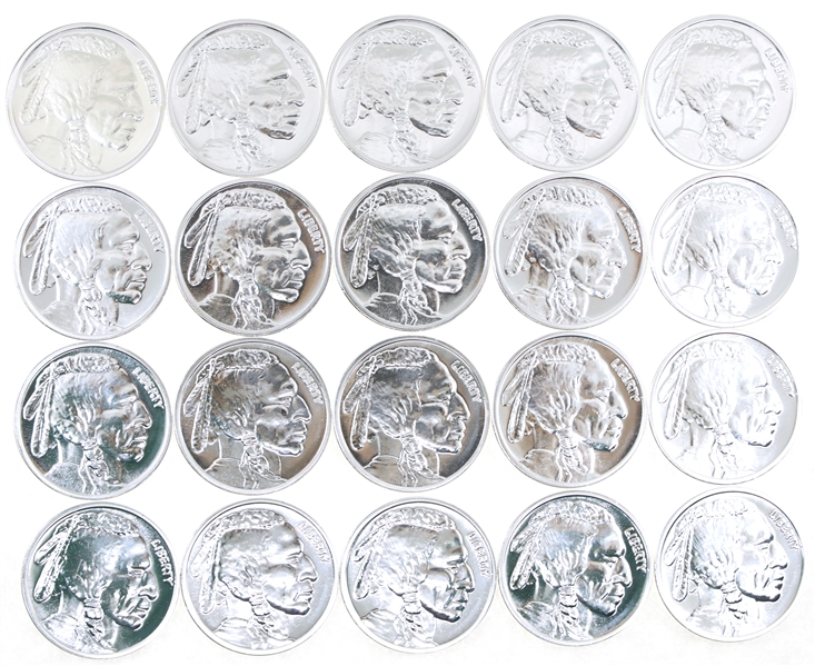 .999 SILVER 1 OZ BUFFALO BULLION ROUNDS BY 9 FINE MINT