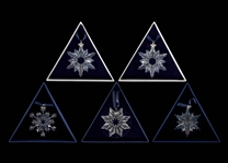 SWAROVSKI CRYSTAL SNOWFLAKE ORNAMENTS - LOT OF 5
