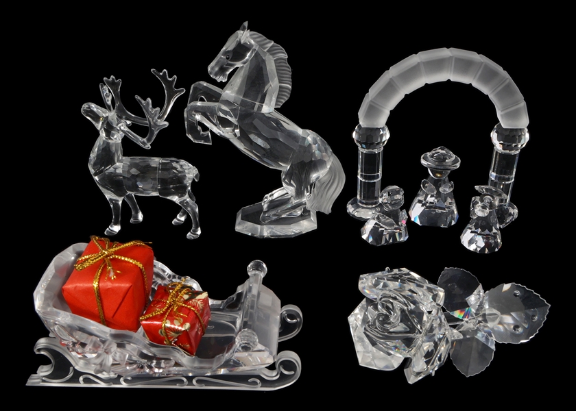 SWAROVSKI CRYSTAL FIGURINES - LOT OF 5