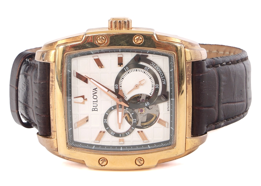 BULOVA AUTOMATIC SKELETON STAINLESS STEEL WRISTWATCH