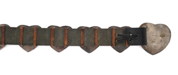 .925 SILVER TURQUOISE & LEATHER CONCHO BELT BY KEE COOK