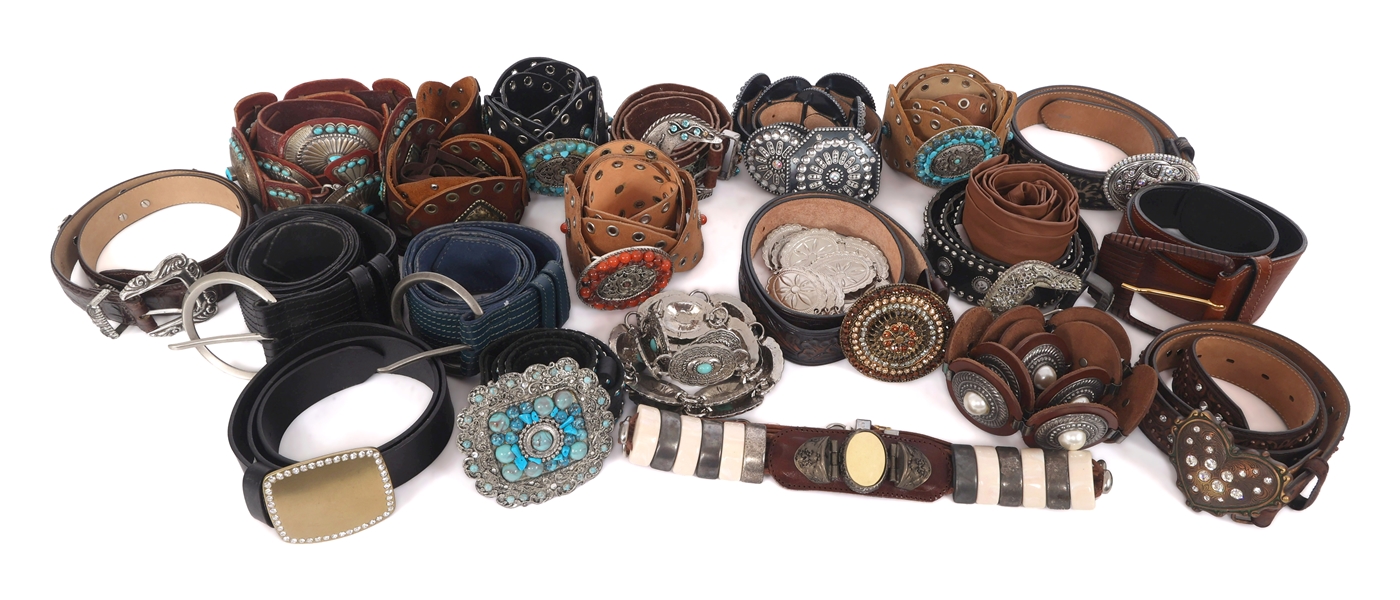 WOMENS SOUTHWESTERN FASHION LEATHER & METAL BELTS