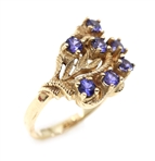 10K YELLOW GOLD PURPLE SPINEL FASHION RING