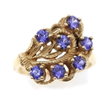 10K YELLOW GOLD PURPLE SPINEL FASHION RING