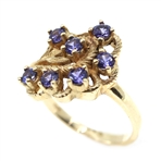 10K YELLOW GOLD PURPLE SPINEL FASHION RING