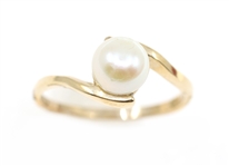 10K YELLOW GOLD BLACK & WHITE PEARL FASHION RINGS 
