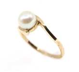10K YELLOW GOLD BLACK & WHITE PEARL FASHION RINGS 