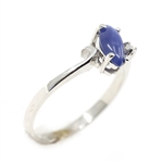 10K WHITE GOLD LINDE BLUE STAR SAPPHIRE FASHION RINGS