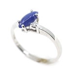 10K WHITE GOLD LINDE BLUE STAR SAPPHIRE FASHION RINGS