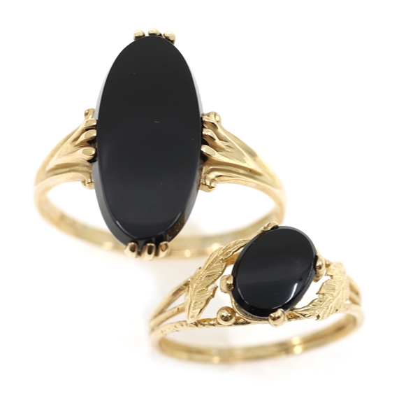 10K YELLOW GOLD BLACK ONYX FASHION RINGS