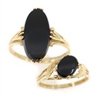10K YELLOW GOLD BLACK ONYX FASHION RINGS