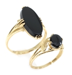 10K YELLOW GOLD BLACK ONYX FASHION RINGS