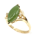 10K YELLOW GOLD JADE & DIAMOND FASHION RINGS