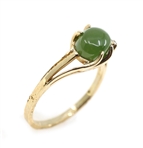 10K YELLOW GOLD JADE & DIAMOND FASHION RINGS