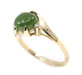 10K YELLOW GOLD JADE & DIAMOND FASHION RINGS
