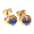 14K WHITE & YELLOW GOLD ONYX & SAPPHIRE EARRINGS