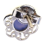 14K WHITE & YELLOW GOLD ONYX & SAPPHIRE EARRINGS