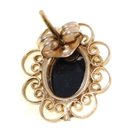 14K YELLOW GOLD TIGER'S EYE & BLACK ONYX EARRINGS