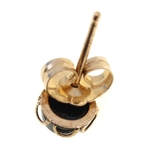 14K YELLOW GOLD TIGER'S EYE & BLACK ONYX EARRINGS