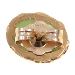 14K YELLOW GOLD JADE & ENAMEL EARRINGS