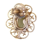 14K YELLOW GOLD JADE & ENAMEL EARRINGS