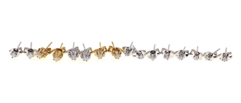14K WHITE & YELLOW GOLD .02 CT -.04 CT DIAMOND EARRINGS