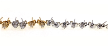 14K WHITE & YELLOW GOLD .02 CT -.04 CT DIAMOND EARRINGS