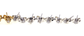 14K WHITE & YELLOW GOLD .02 CT -.04 CT DIAMOND EARRINGS