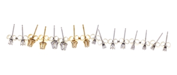 14K WHITE & YELLOW GOLD .02 CT -.04 CT DIAMOND EARRINGS