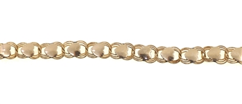 14K YELLOW GOLD HEART LOCKET DESIGN CHARM BRACELET