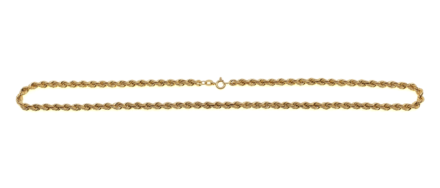 14K YELLOW GOLD 18" ROPE CHAIN