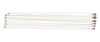 14K WHITE & YELLOW GOLD DIAMOND SOLITAIRE NECKLACES