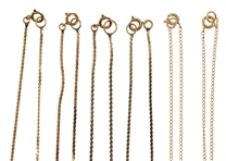 14K YELLOW GOLD NECKLACES - ONYX, TIGER'S EYE, OPAL